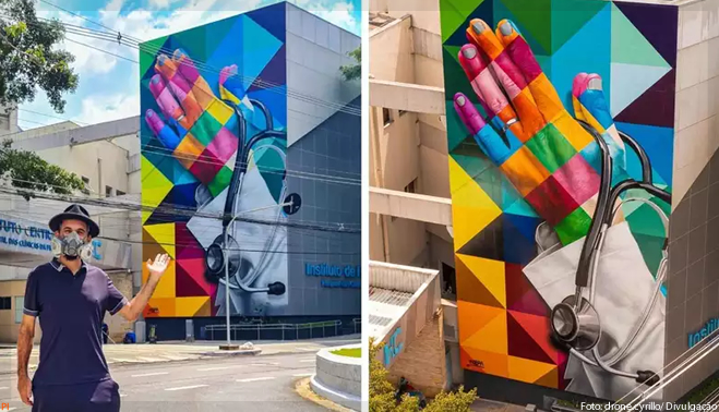 No aniversário de SP, Eduardo Kobra doa dois grandes murais para a cidade