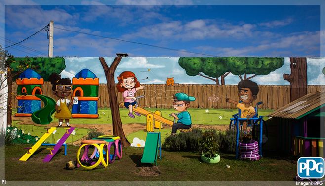 PPG revitaliza creche no Brasil como parte da iniciativa New Paint for a New Start