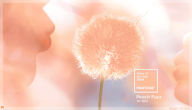 Pantone anuncia Peach Fuzz como a cor do ano de 2024 Peach Fuzz